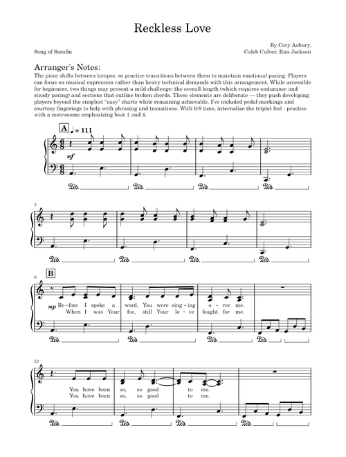 Reckless Love – Cory Asbury (Song of Serafin)