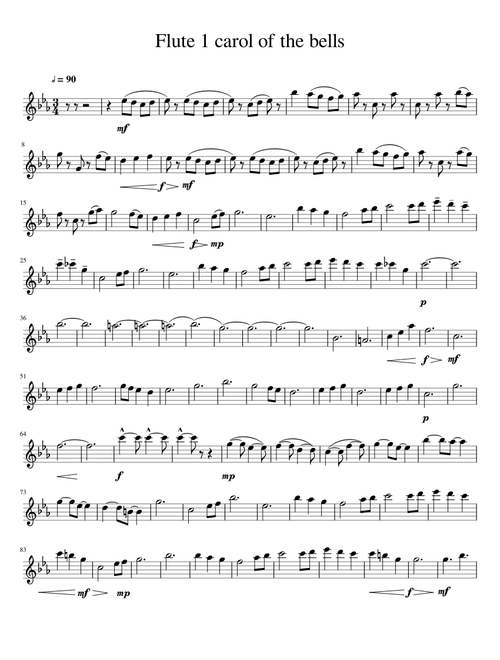 Flute 1 carol of the bells