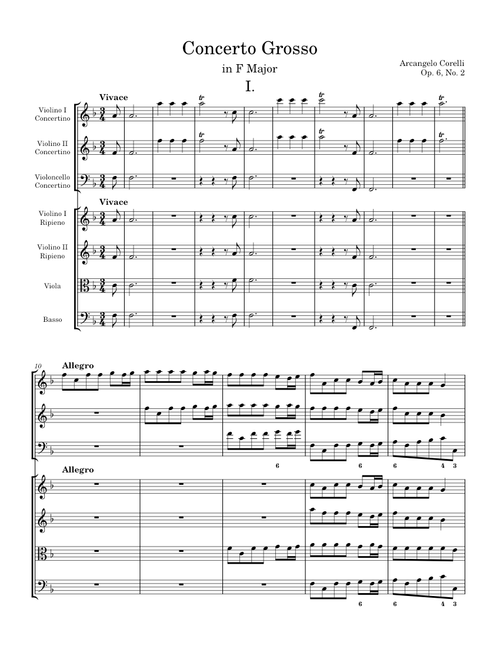 Concerto Grosso No. 2 in F Major - A. Corelli, Op. 6, No. 2