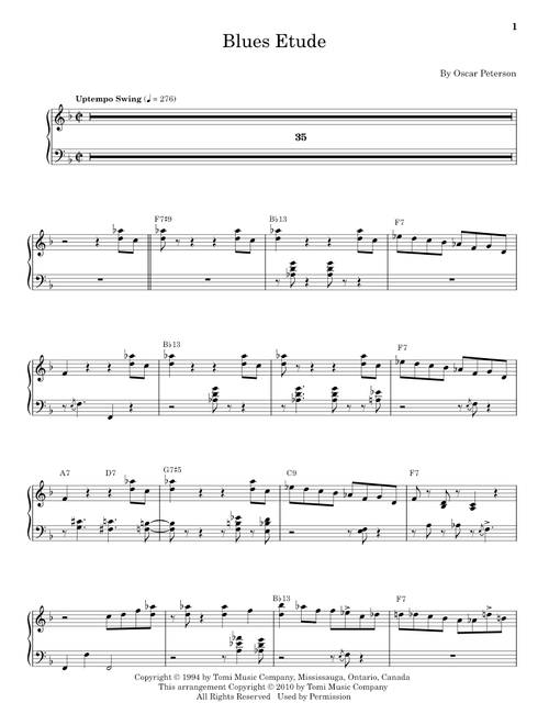 Blues Etude - Oscar Peterson (Piano Vocal)