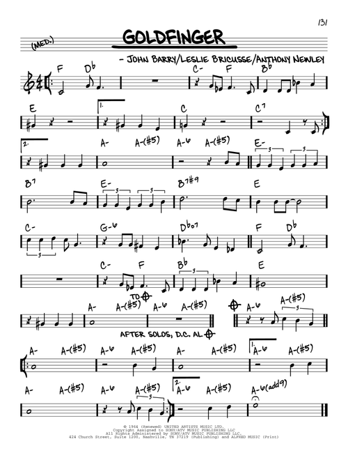 Goldfinger - Leslie Bricusse, John Barry, Anthony Newley (Real Book - Melody-Chords)