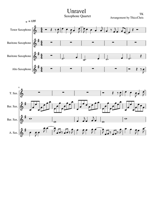 Unravel - Tokyo Ghoul for Saxophone