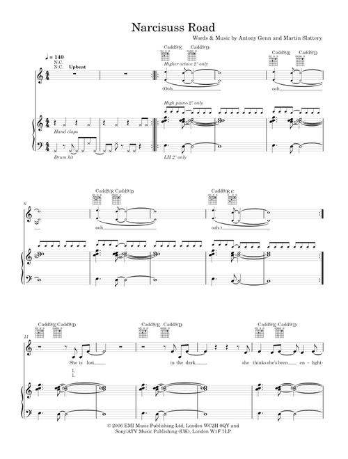 Narcissus Road - The Twilight Hours (Piano-Voice-Guitar)