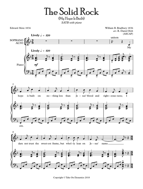 The Solid Rock (Arr. R Daniel Holt) - William Bradbury (Choral, SATB)