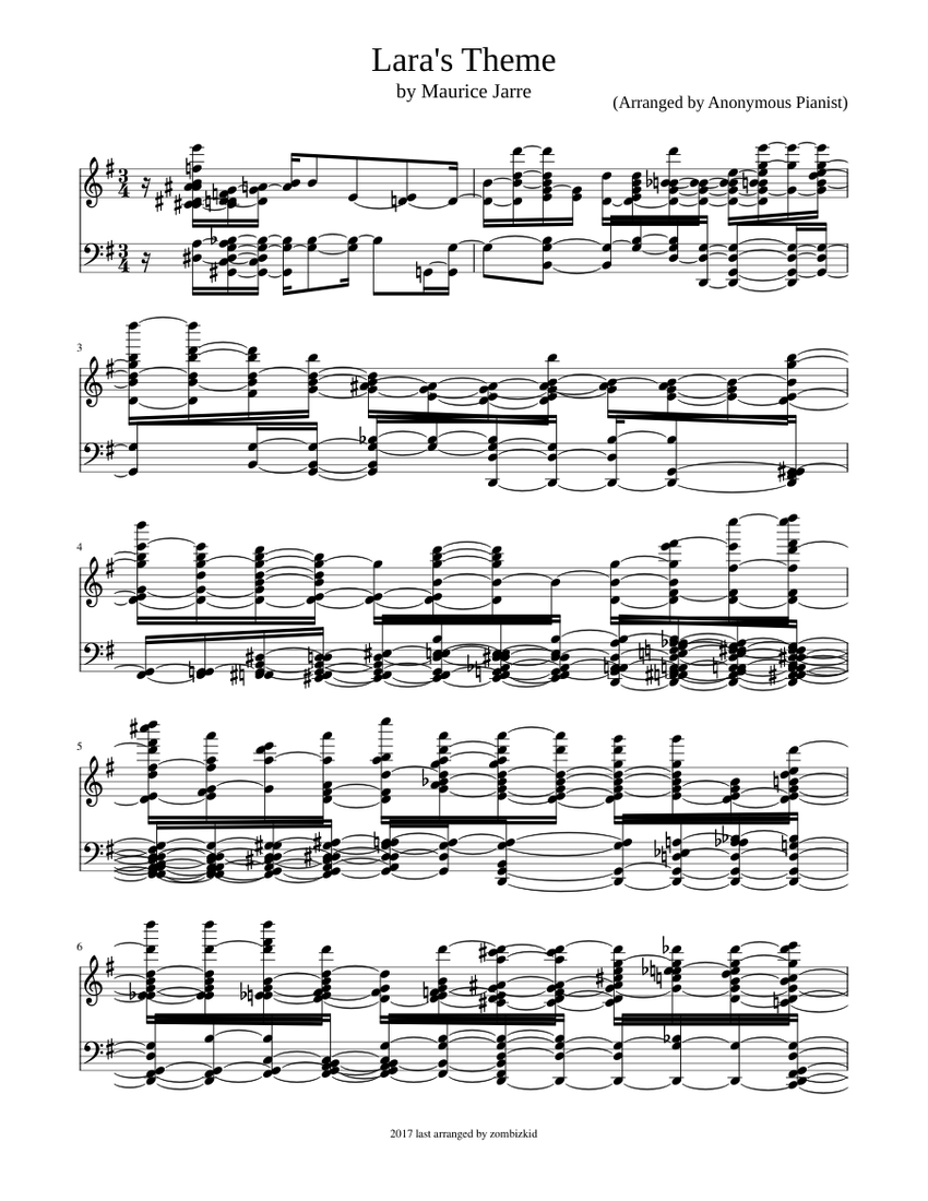 Lara's Theme Sheet music for Piano, Vocals (PianoVoice)