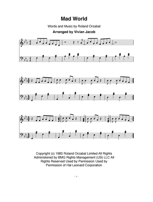 Mad World (Arr. Vivian Jacob) - Adam Lambert (Harp)