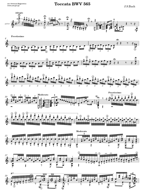 Toccata BWV 565 – Johann Sebastian Bach - guitar