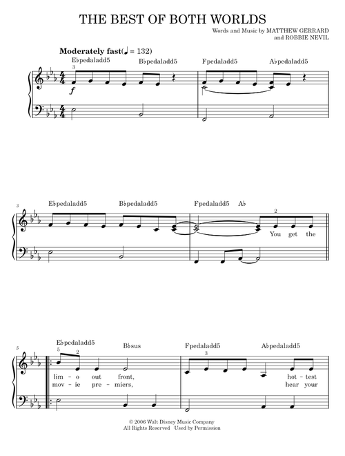 The Best Of Both Worlds - Hannah Montana, Hannah Montana Movie, Miley Cyrus (Easy Piano)