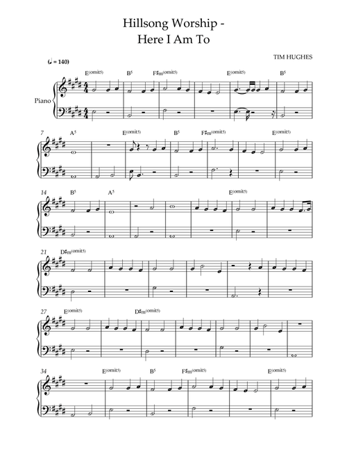Here I Am To Worship (light Of The World) (Arr. ezequiel zeferino) - Phillips, Craig & Dean (Easy Piano)