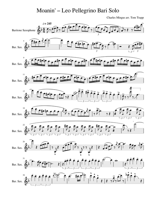 Moanin' – Leo Pellegrino Bari Solo
