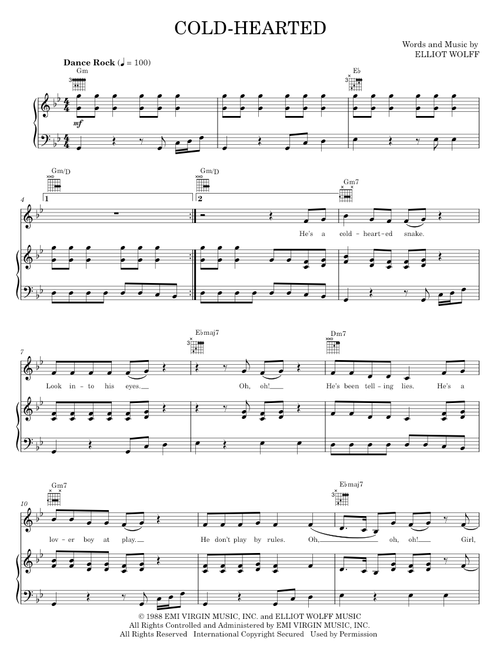 Cold-hearted - Paula Abdul (Piano-Vocal-Guitar)