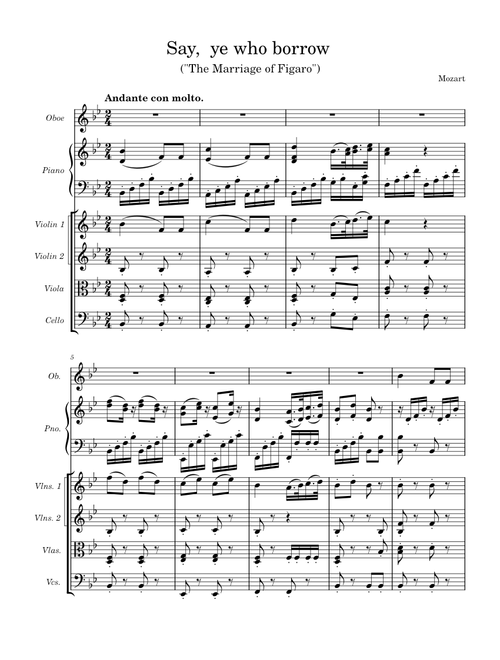 Voi, Che sapete (Say, ye who borrow) in G minor – Wolfgang Amadeus Mozart