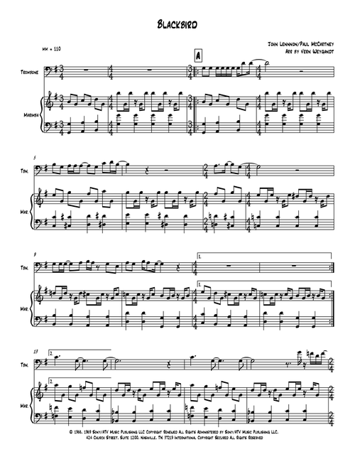 Blackbird (Arr. Vern Weygandt) - John Lennon and Paul McCartney (Small Ensemble)