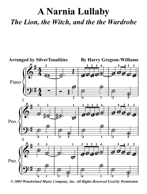 A Narnia Lullaby (Arr. SilverTonalities) - Harry Gregson-Williams (Easy Piano)