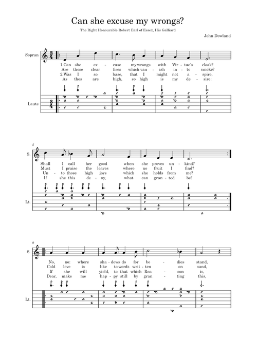 Can she excuse my wrongs – John Dowland