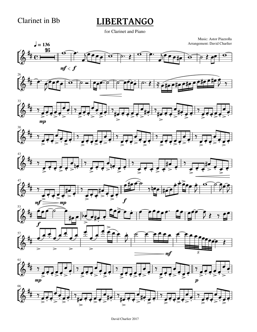 Astor Piazzolla in in Bb piano tutorial