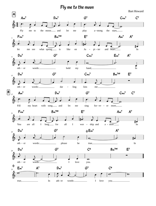 Fly me to the moon C - leadsheet