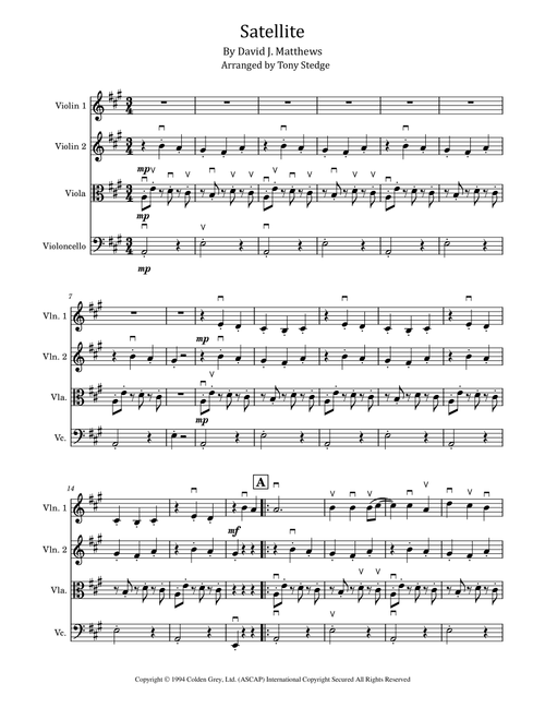 Satellite (Arr. Tony Stedge) - Dave Matthews Band (String Quartet)