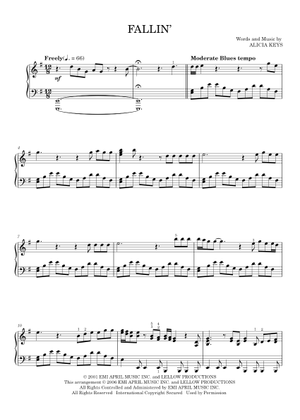 Fallin' – Alicia Keys Fallin – Alicia Keys Sheet Music for Piano ...