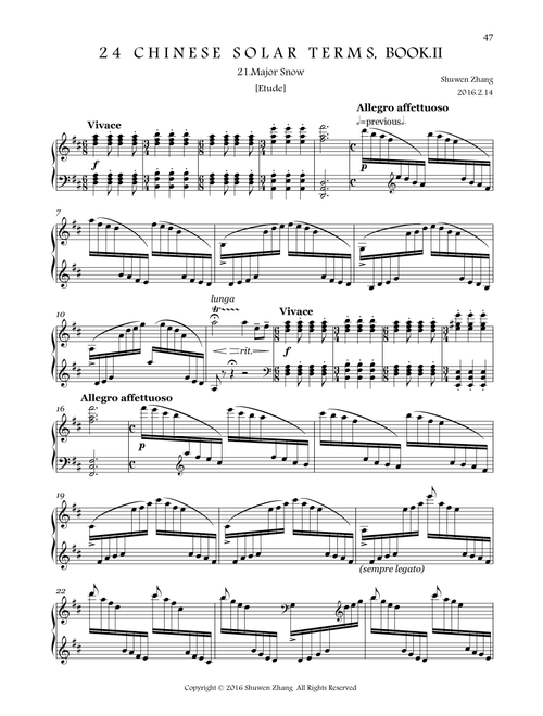 24 Chinese Solar Terms,Bk.2,No.21: Major Snow - Schuwenn Z. (Piano Solo)