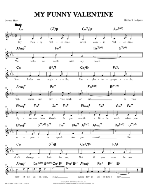 My Funny Valentine (lead sheet) – Richard Rodgers, Lorenz Hart
