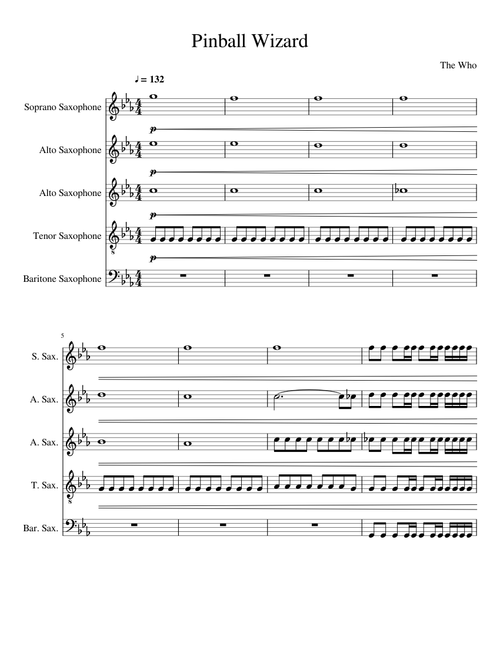 Pinball Wizard (sax quintet)