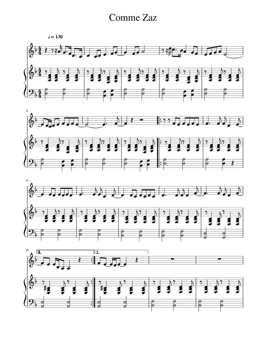 Serafín fregar autoridad Je veux de Zaz Sheet music for Piano, Vocals (Piano-Voice) | Musescore.com