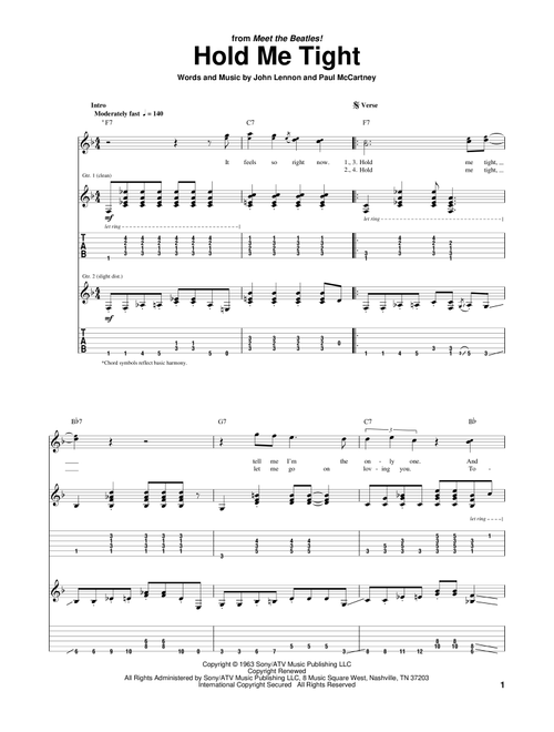 Hold Me Tight - The Beatles (Guitar Tab)