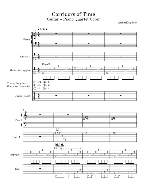 Chrono Trigger: Corridors of Time GUITAR + PIANO QUARTET COVER