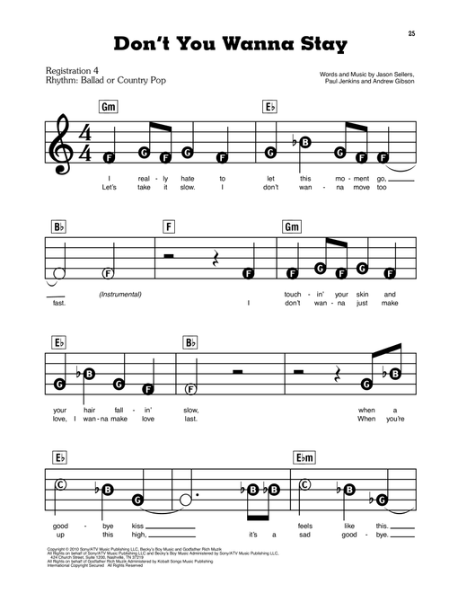 Don't You Wanna Stay - Jason Aldean with Kelly Clarkson (E-Z Play Today)