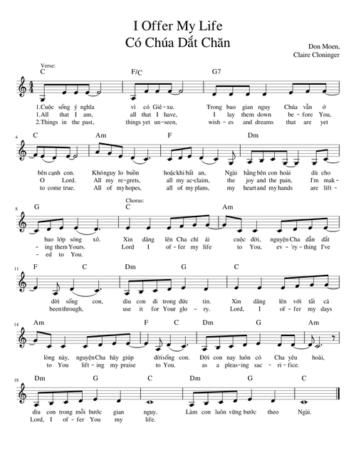 I Offer My Life - Có Chúa Dắt Chăn – Don Moen, Claire Cloninger