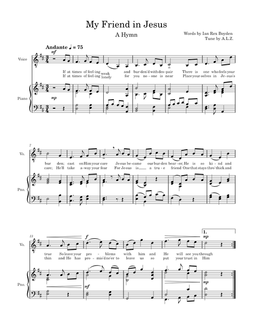 "My Friend in Jesus" (piano & cello) – zavierlong
