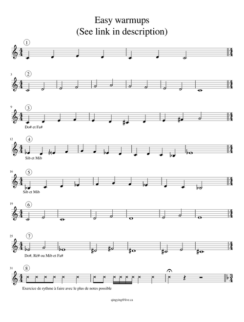 Easy songs and exercises for beginner (trumpet)