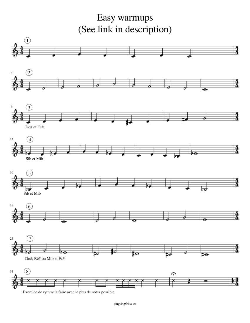 Easy songs and exercises for beginner trumpet Sheet music for Trumpet in b flat Solo Musescore