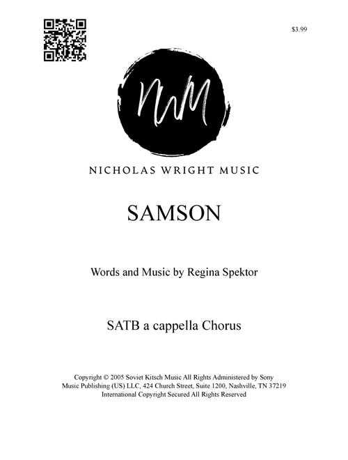 Samson (Arr. Nicholas Wright) - Regina Spektor (Choral, SATB)