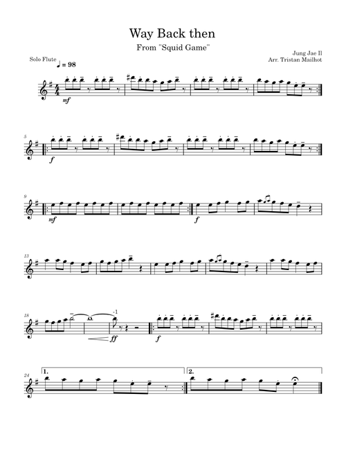 Way Back then - Solo Flute