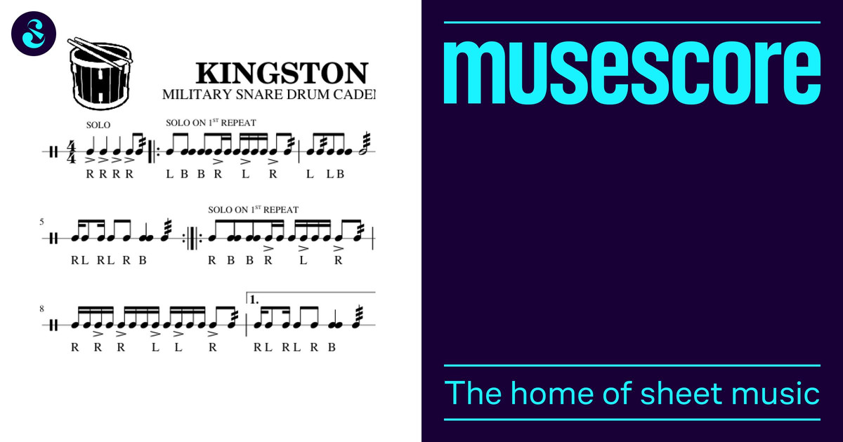 Kingston Military Snare Drum Cadence Sheet music for Snare drum (Solo