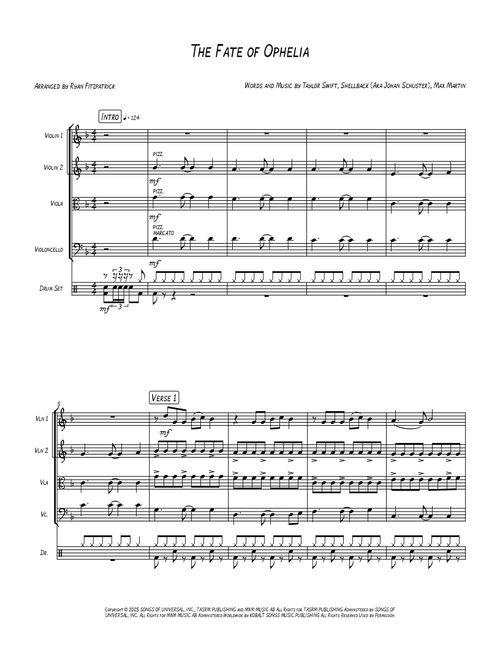 The Fate Of Ophelia (Arr. Ryan Fitzpatrick) - Taylor Swift (String Quartet)