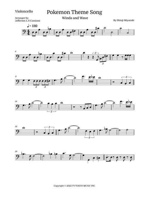 Pokemon (Arr. Jefferson LS Cassiano) - Shinji Miyazaki (Cello Solo)