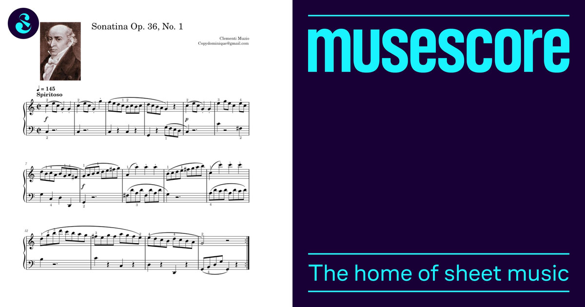 Sonatina in C major Op. 36 No. 1 – Muzio Clementi Sheet Music for Piano ...