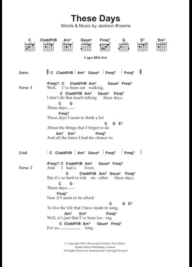 Free Jackson Browne sheet music | Download PDF or print on Free Jackson Browne sheet music | Download PDF or print on
