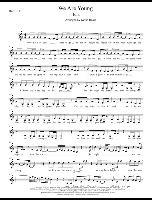 We Are Young (Arr. Kevin Busse) - Fun. Featuring Janelle Monae (French Horn Solo)