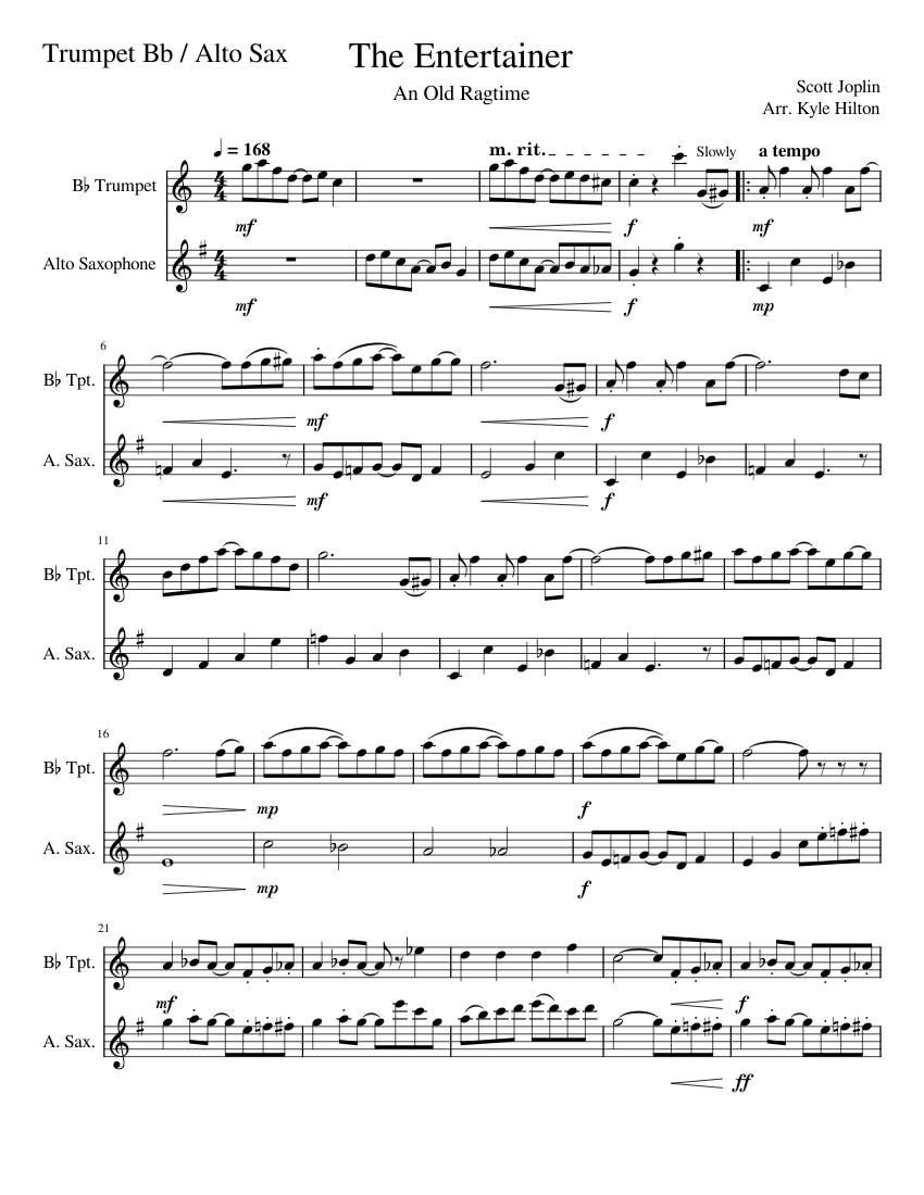 The Entertainer Trumpet Sheet Music vlr.eng.br