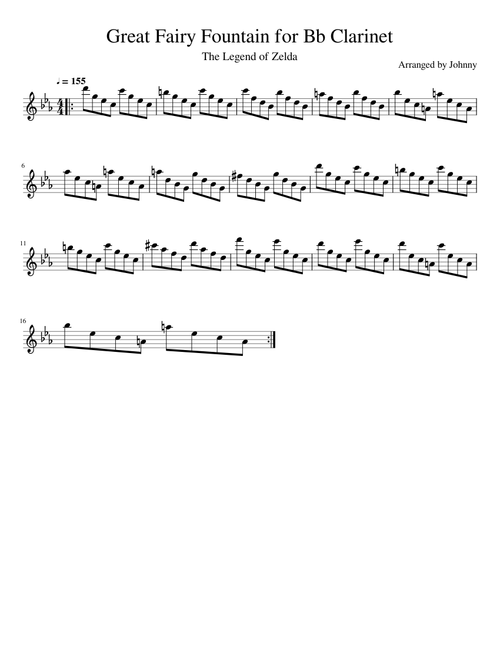 Great Fairy Fountain for Bb Clarinet
