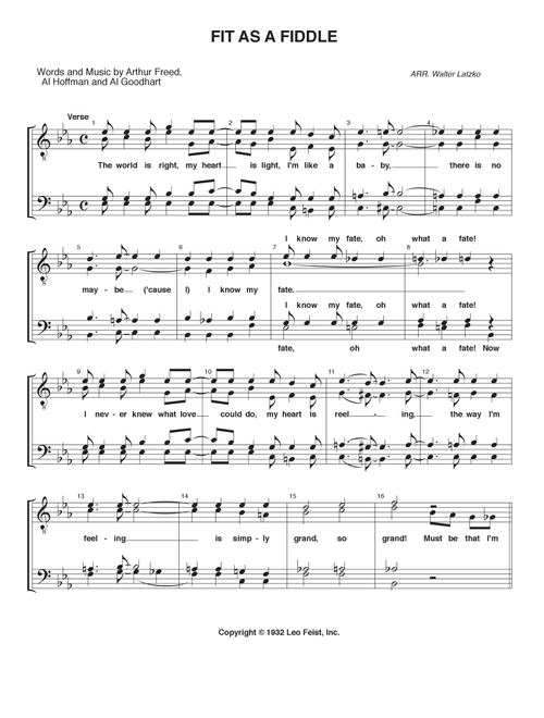 Fit As A Fiddle (Arr. Walter Latzko) - Al Goodhart, Al Hoffman, Arthur Freed (Choral, TTBB)