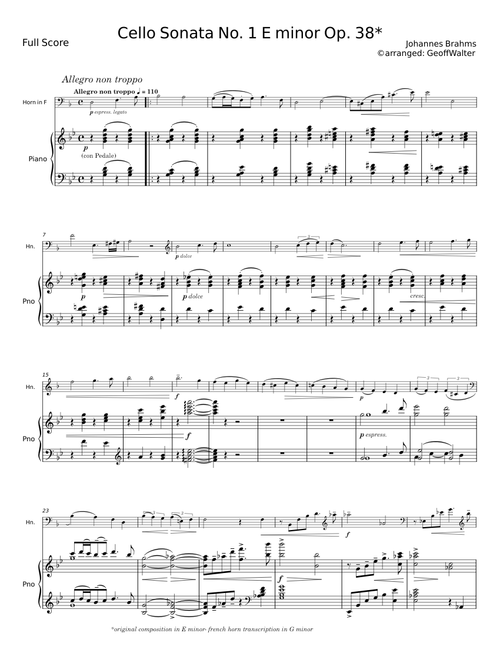 Cello Sonata No.1, Op.38 - Johannes Brahms