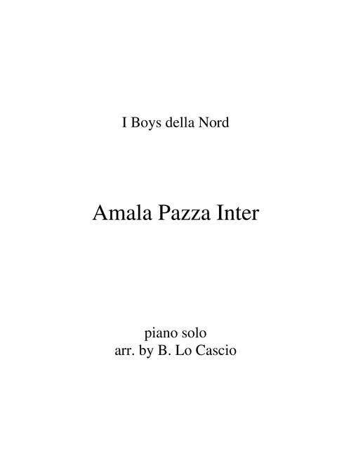 Pazza Inter (Arr. Biagio Lo Cascio) - Adriano Celentano (Piano Solo)