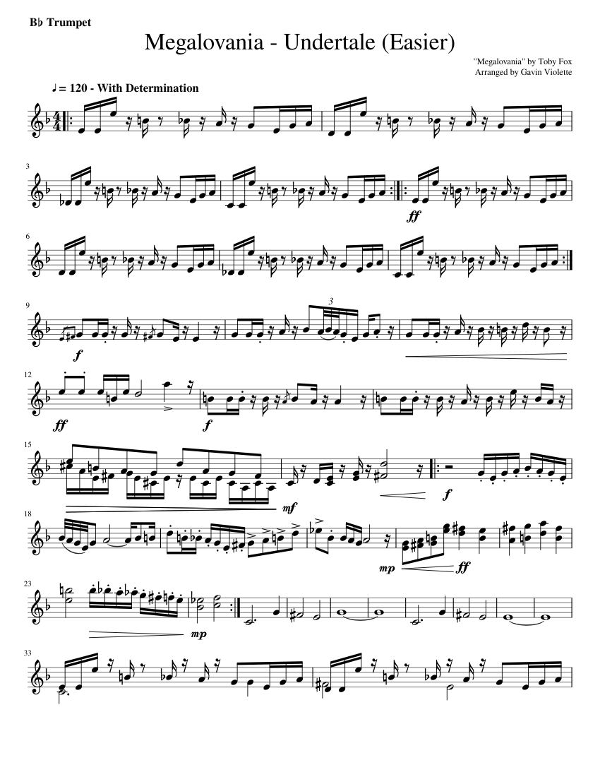 Megalovania sheet music alto sax cheap