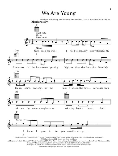 We Are Young - fun featuring Janelle Monae (Ukulele)