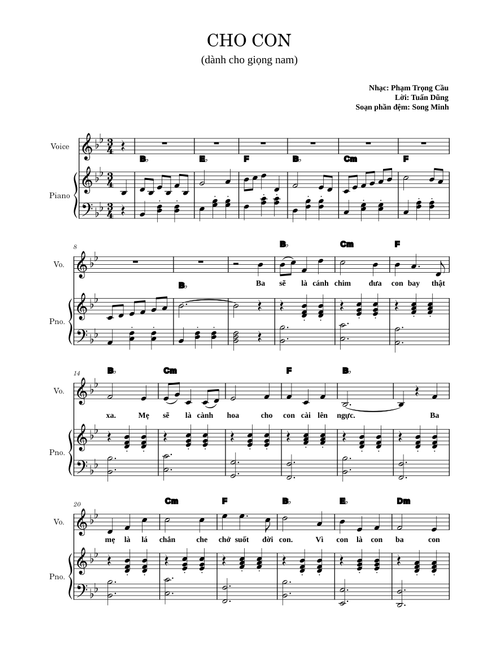 Cho Con - Phạm Trọng Cầu (for male voice)